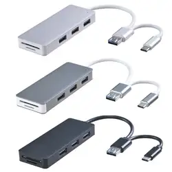 USB3.0 кабель + кабель Micro USB + кабель Тип C SD карта Micro SD CF устройство чтения карт памяти для смартфона с 3 портами USB 3,0 концентратор для samsung Xiaomi