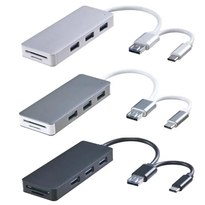 

USB3.0+Micro USB+Type C SD Micro SD CF Memory Card Reader 3 ports USB 3.0 Hub For Samsung Xiaomi huawei Android Smartphone Hot