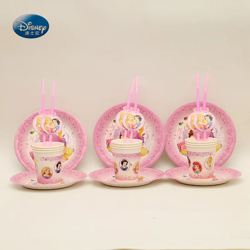 High quality Disposable Tableware Set 36pcs/lot Plate+Cup+Straw