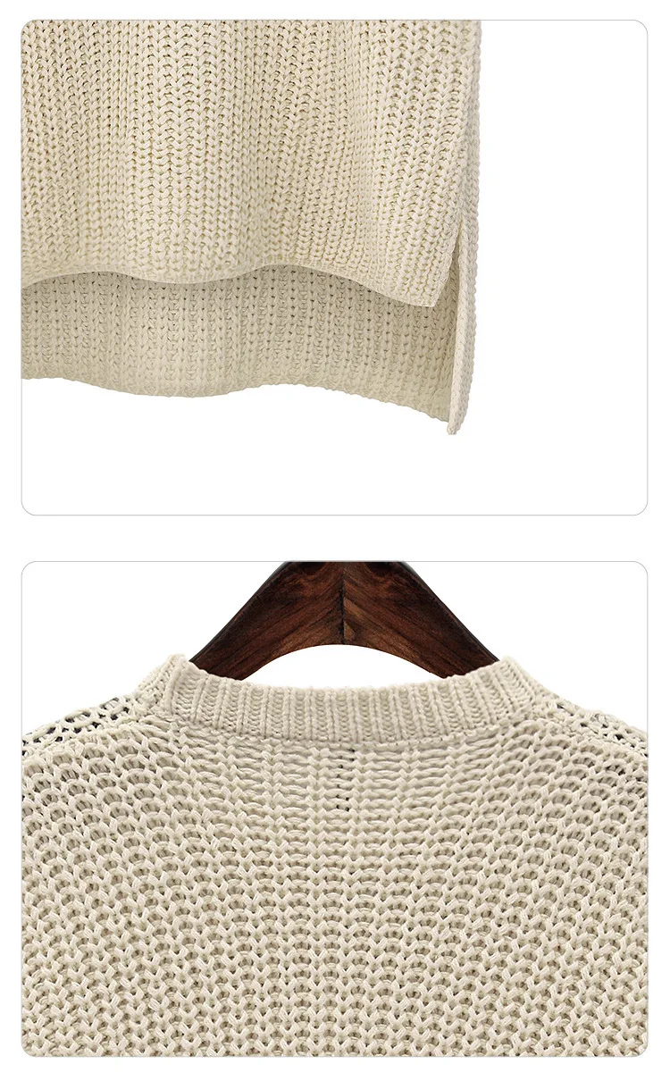 LOGAMI длинный женский свитер с круглым вырезом и длинным рукавом, свитера и пуловеры, вязаный джемпер, новая мода, осеннее платье