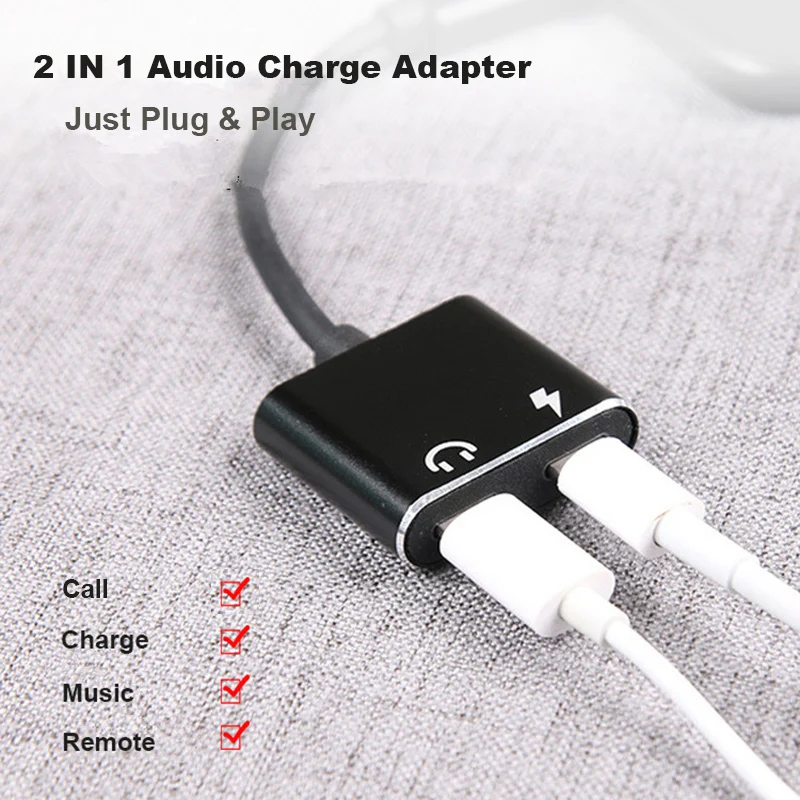 2 in 1 Audio Charger Adapter For iPhone 7 8 Plus Adapter For iPhone X XR XS Max Charging Headphone Adapter Cable Double Jack 2 in 1 Audio Charger Adapter For iPhone 7 8 Plus Adapter For iPhone X XR XS Max Charging Headphone Adapter Cable Double Jack