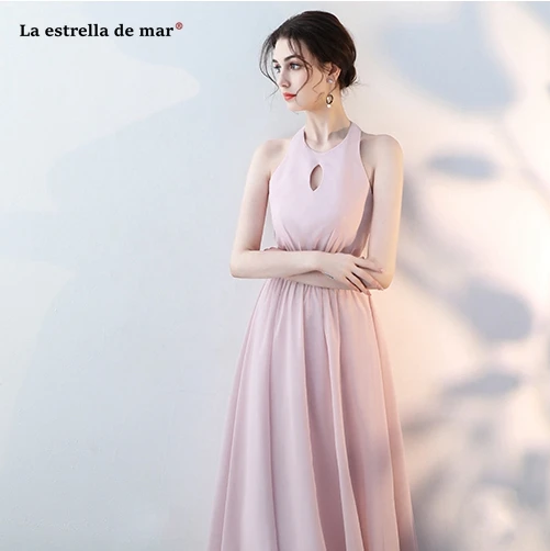 La estrellcheap vestido madrinha 2019 шифон линия 4 стиль серый Румяна Розовый платье подружки невесты длинные плюс размеры Свадебная вечеринка