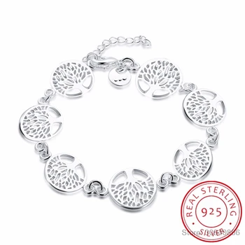 

LEKANI 925 Sterling Silver Tree of Life Bracelet for Women Personalized Bracelets&Bangle Birthday Gift pulseras mujer moda