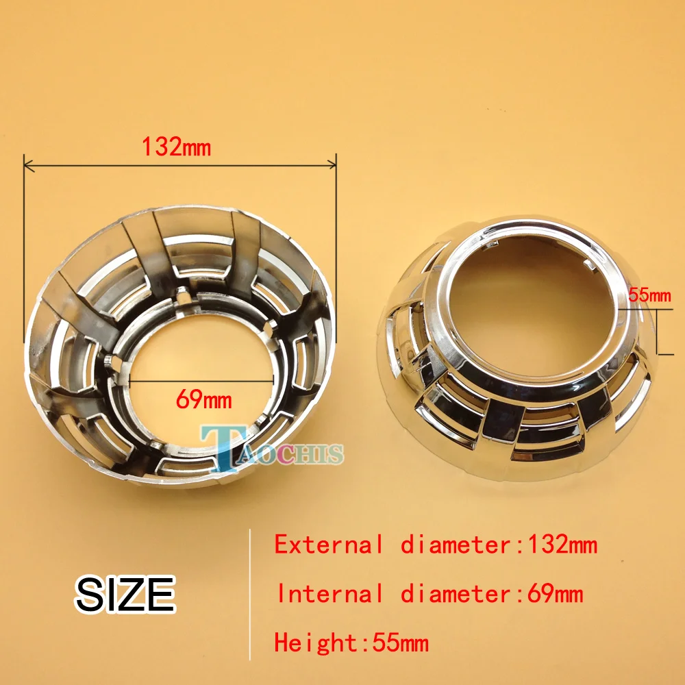 Taochis авто-Стайлинг бленда для объектива DIY для Hella 3 5 Q5 проектор Объектив оболочка хром с ангельскими глазами отверстия