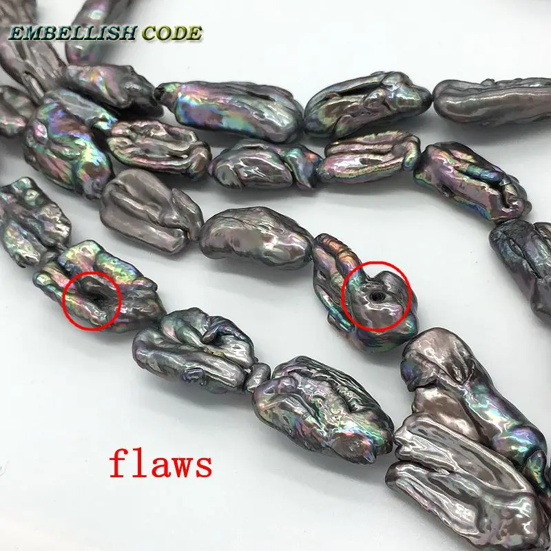 baroque summer style pearls statement necklace Irregular square black gray pearls natural Cultured pearl elegant jewelry women