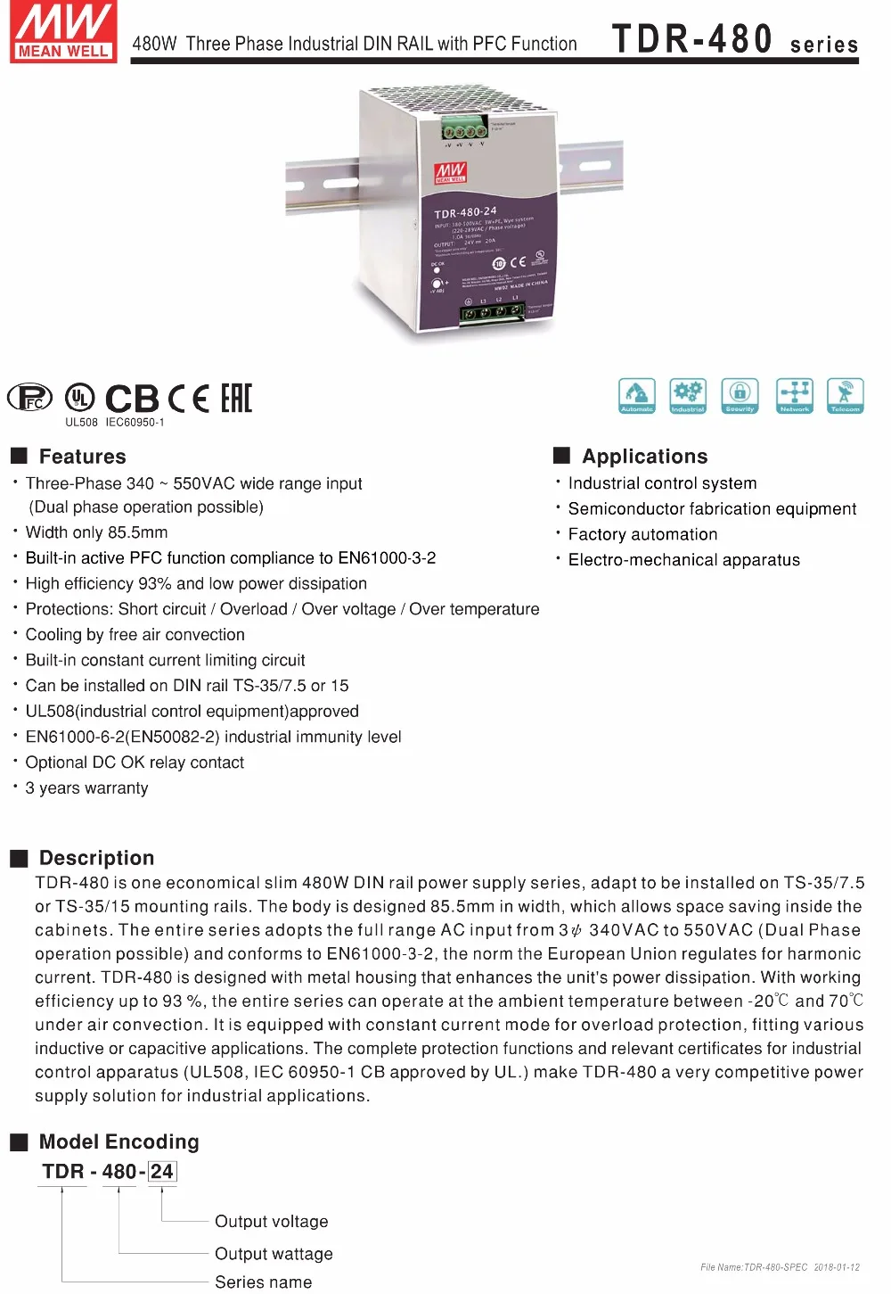 TDR-480-SPEC-1