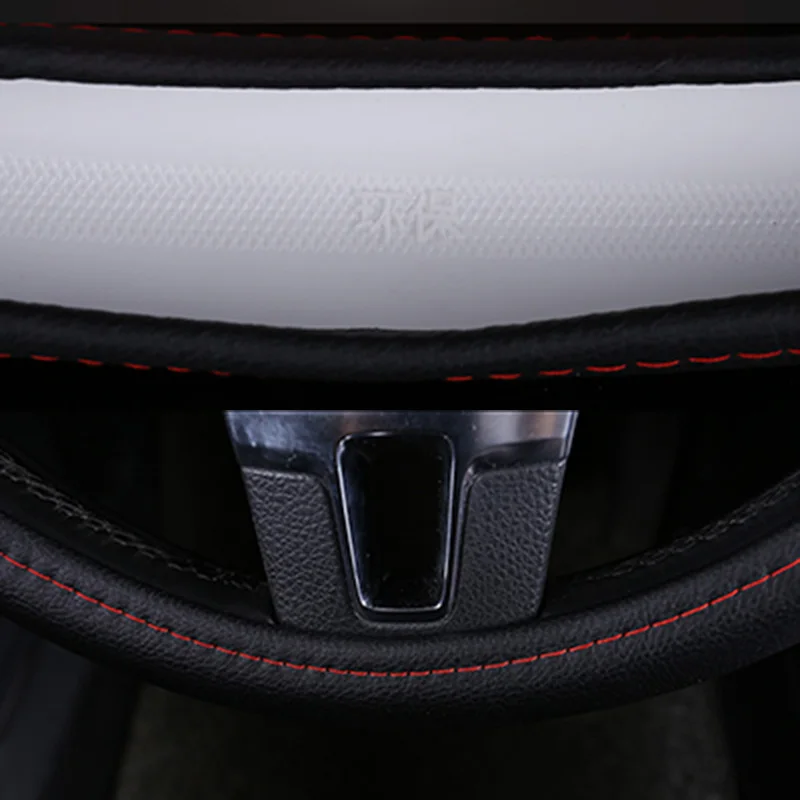 DERMAY Black Car Sport Steering Wheel Cover PU Leather Auto Steering Covers Universal 38CM wheel covers Car Inter Accessories
