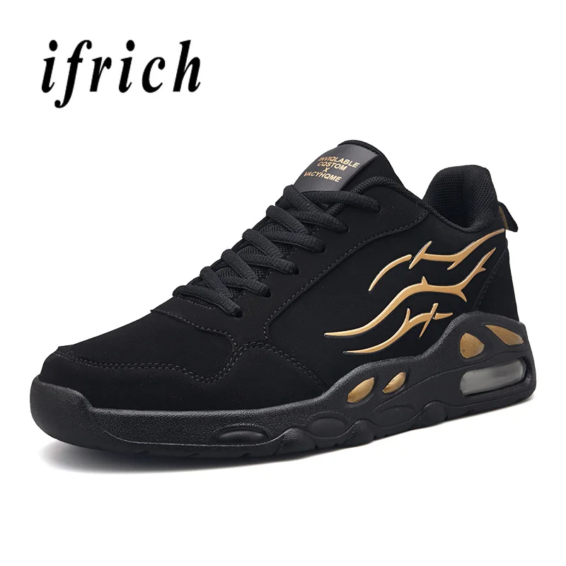 Basketball Sneakers Boy Gold Red Sport Shoes Basketball Men Air Cushion Male Mid-Top Basketball Shoes Cushioning Training Shoes