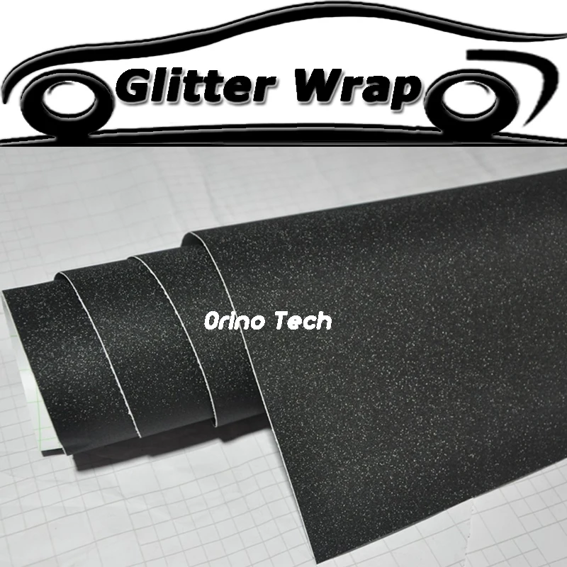 Black Glitter Diamond Car Wrap Film Decal Sanding Vinyl Truck
