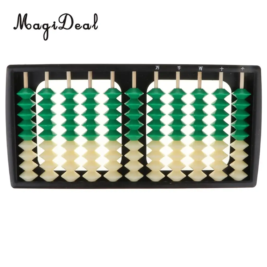 Plastic Chinese Abacus, Kid's Soroban Calculator Math Educational Toy, 11 Column, 9 Beads
