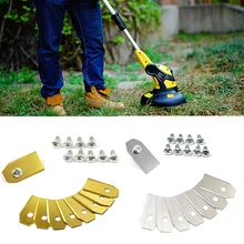 Besegad 45 шт. сменные лезвия из нержавеющей стали для газонокосилки Husqvarn триммер для травы аксессуары 35x18x0,75 мм золото