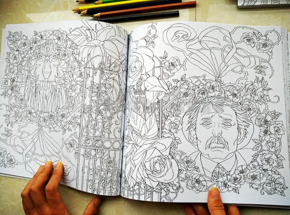 Size 25 X Cm Beauty And The Beast Colouring Book Secret Garden
