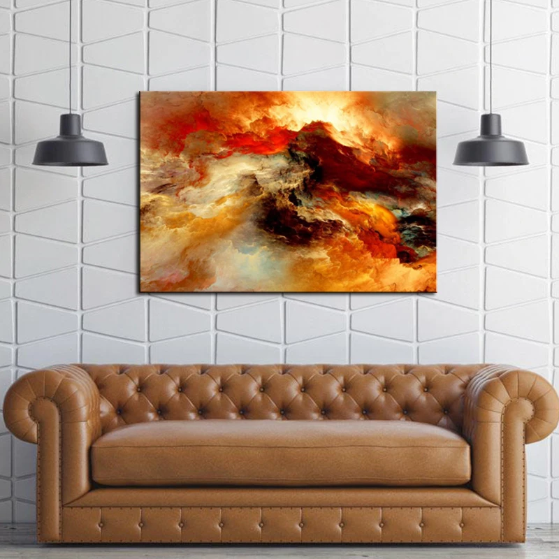 

Modern Abstract Canvas Art Painting Colorful Clouds Wall Pictures For Living Room Home Decor Frameless