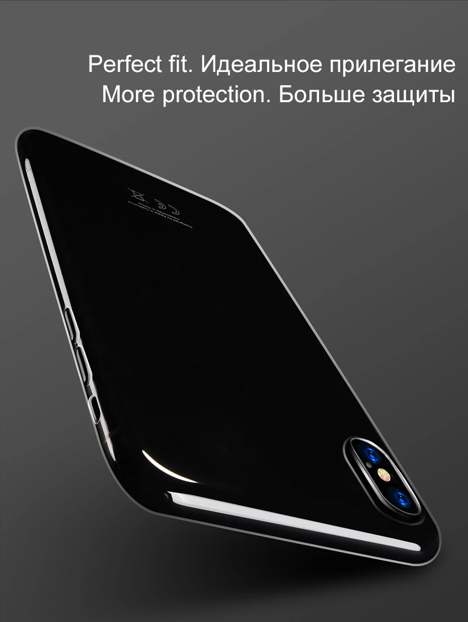 HOCO тонкий силиконовый прозрачный чехол для iPhone X Xs Max Ультратонкий Мягкий ТПУ чехол для телефона для iPhone XR Xs защитный чехол для телефона