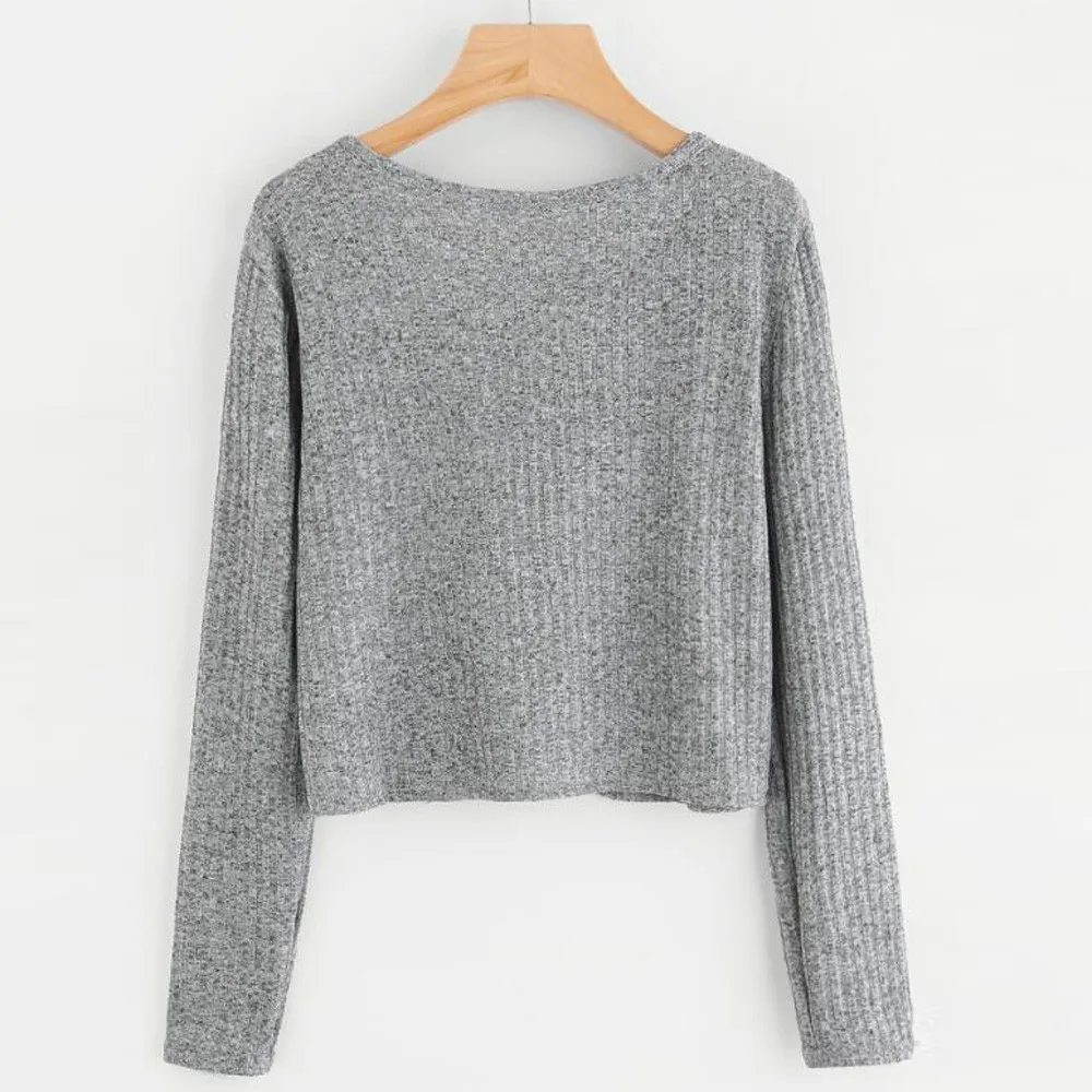 

harajuku shirt women Long Sleeve O Neck Pocket Casual Pullover o neck lady hot clothes shirts women