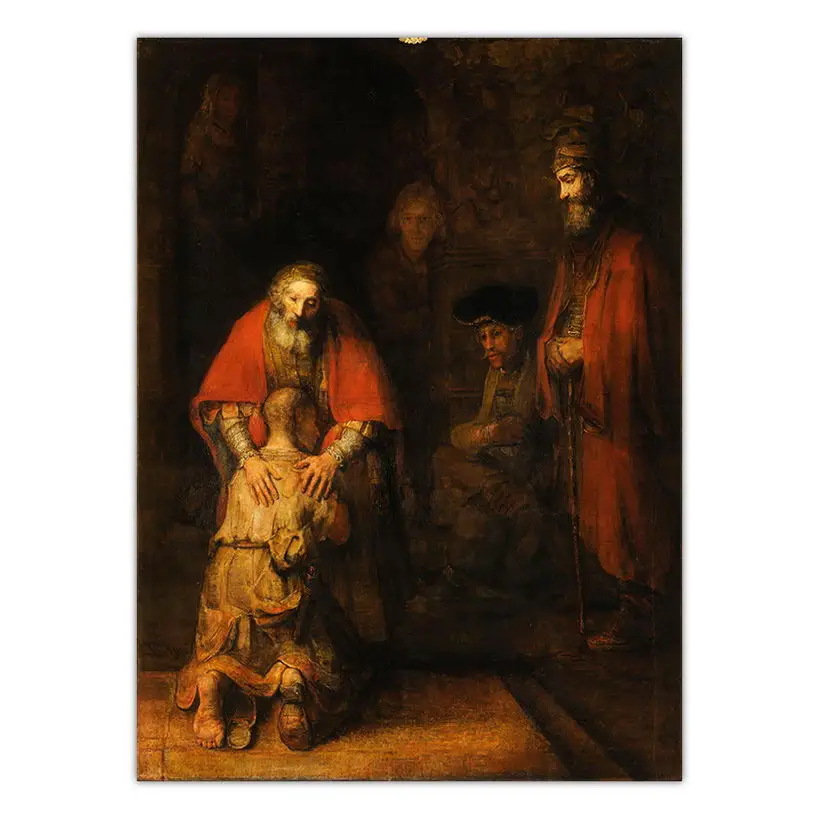 Украшение для дома, принт, холст, искусство, настенные картины, живопись, плакат, наклейки, Netherlandish Rembrandt Van Rijn Return To The Fold - Цвет: K09476