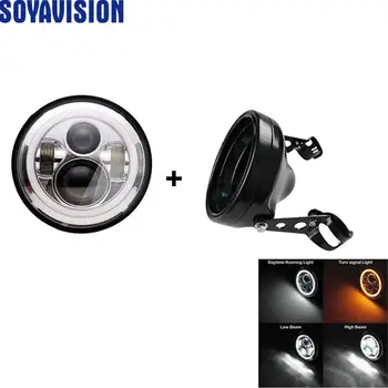 

Universal Motorcycle Parts Headlight 7 inch Headlamp Housing Side Mount Headlight Shells For BMW Harley Honda Yamaha Suzuki KTM