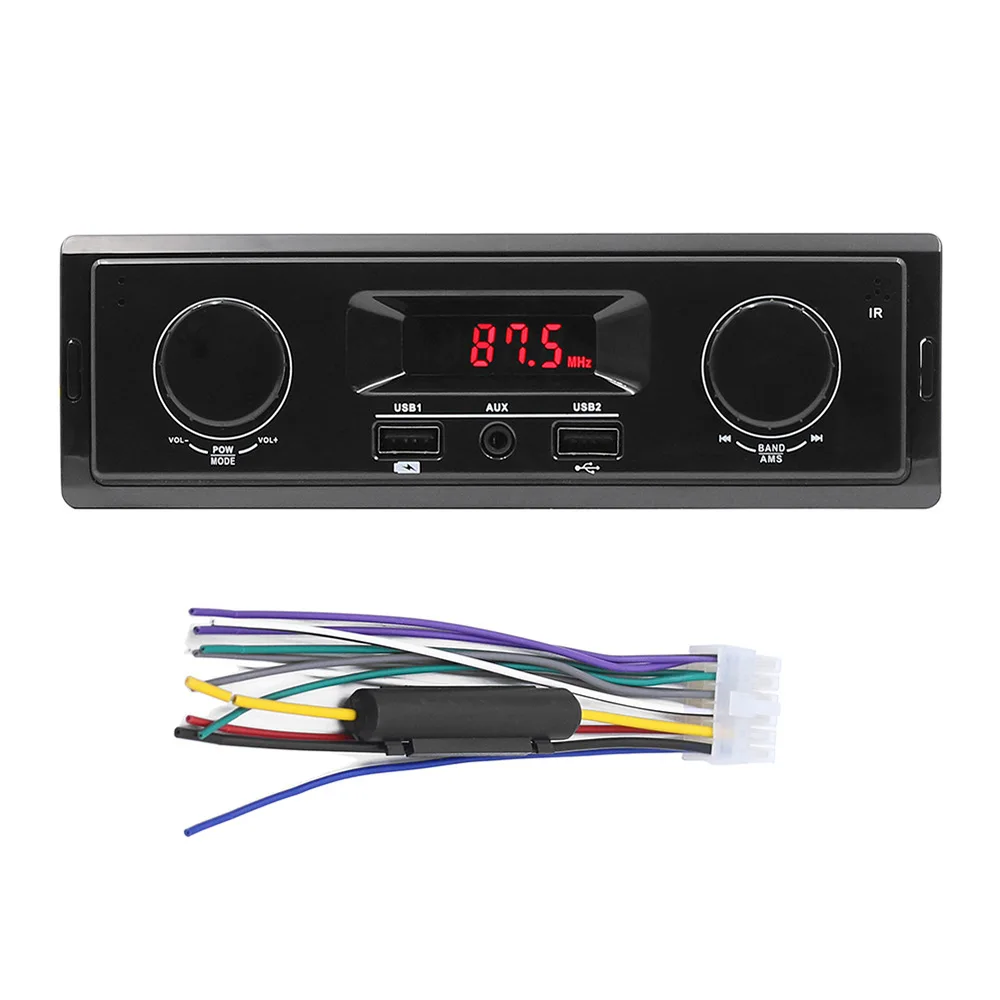 

12V Auto Radio Car MP3 Player LED Screen Stereo Audio FM Tuner Music Playing AUX Input USB Charging Compact size