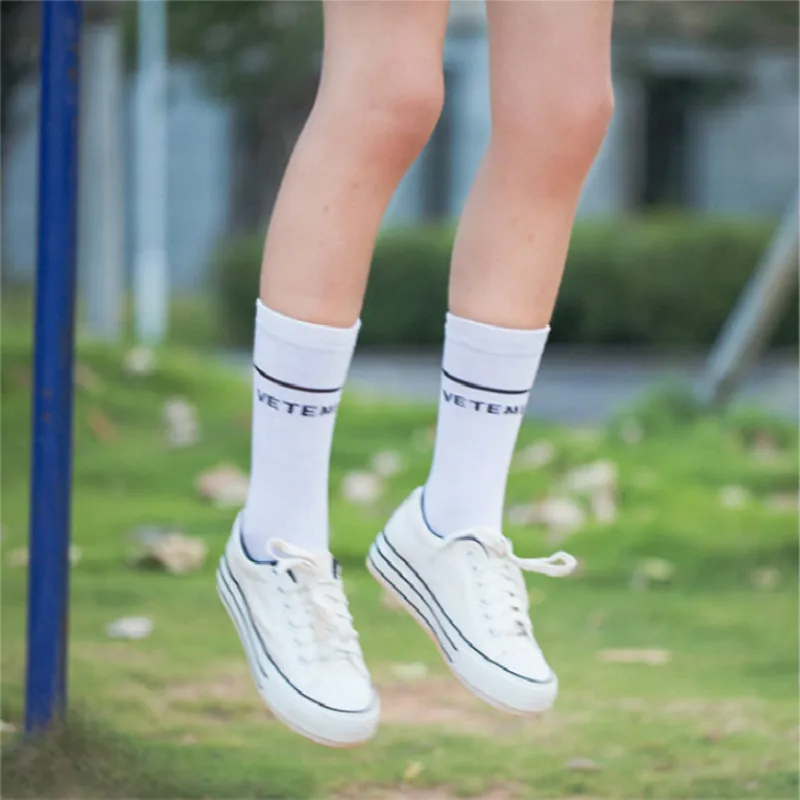 2018 Fashion Women's Cotton Sexy Thigh High Over Knee Socks With Stripe&Words Japanese Style High Lady's Stockings