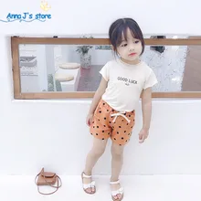 NZ301 летние хлопчатобумажные шорты для девочек шорты для маленьких девочек повседневные короткие штаны в горошек милые короткие штаны для маленьких девочек, детская одежда