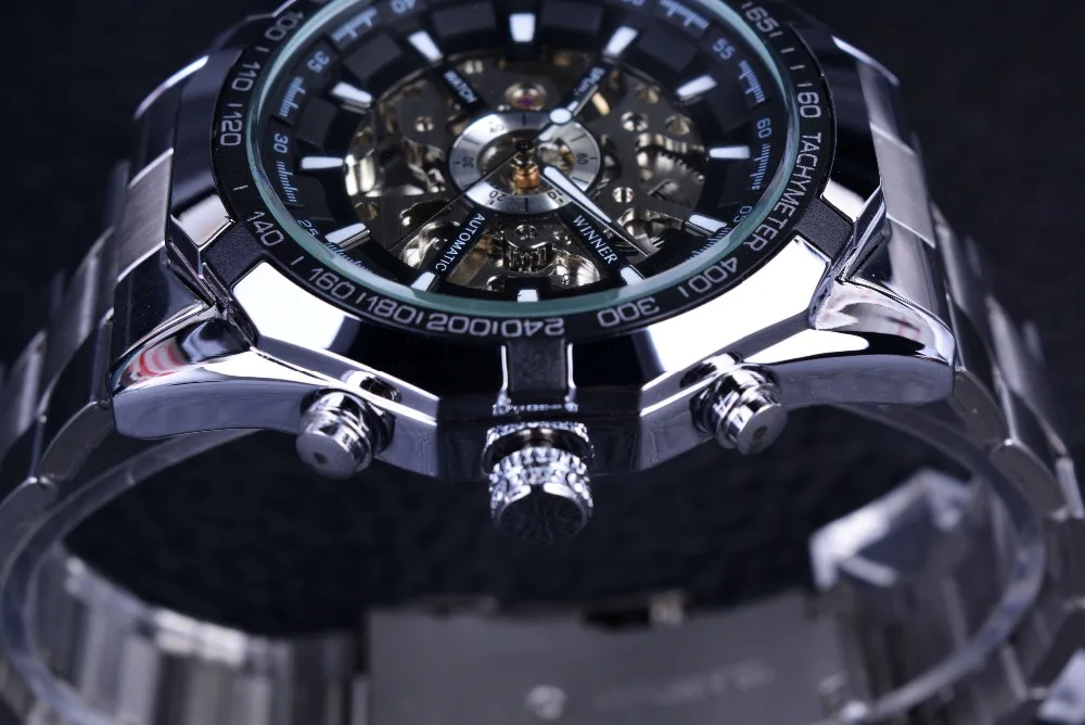 Sport Skeleton Stainless Steel Designer Men Watch for Winner