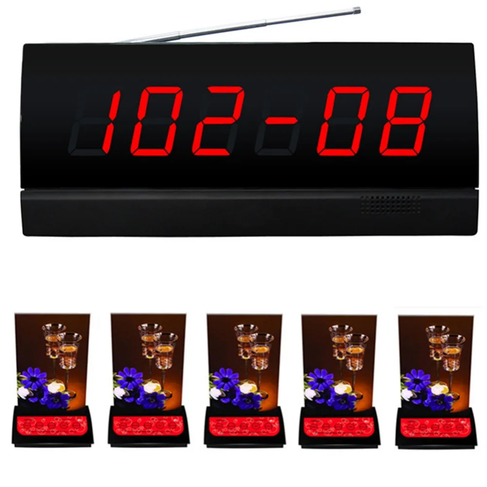 

wireless call system.paging system.for restaurant.5 pcs table bell of  black APE730 and 1 pc black displayer of APE2500