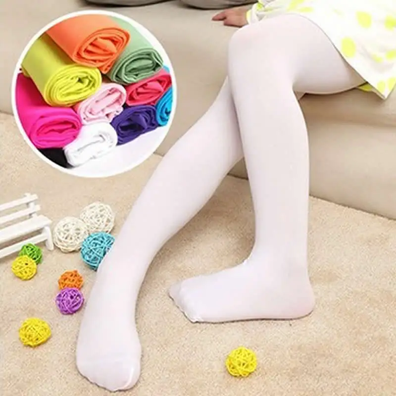 children's dance ballet tights velvet opaque meat pure white tights