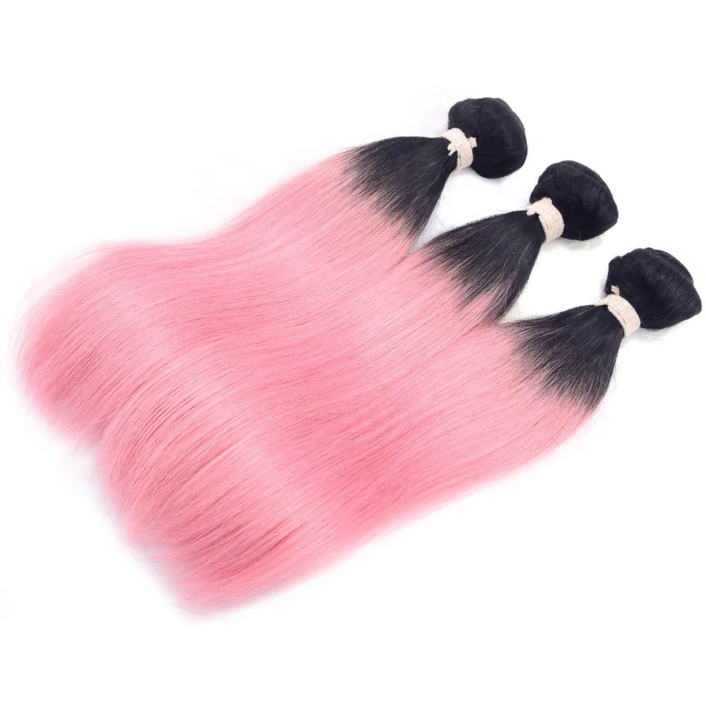 

3 Bundles Brazilian Pink Cheap Bundle Deals Mink Straight Unprocessed Human Hair Coloured Bundles 2 Tone Chocolate Hair