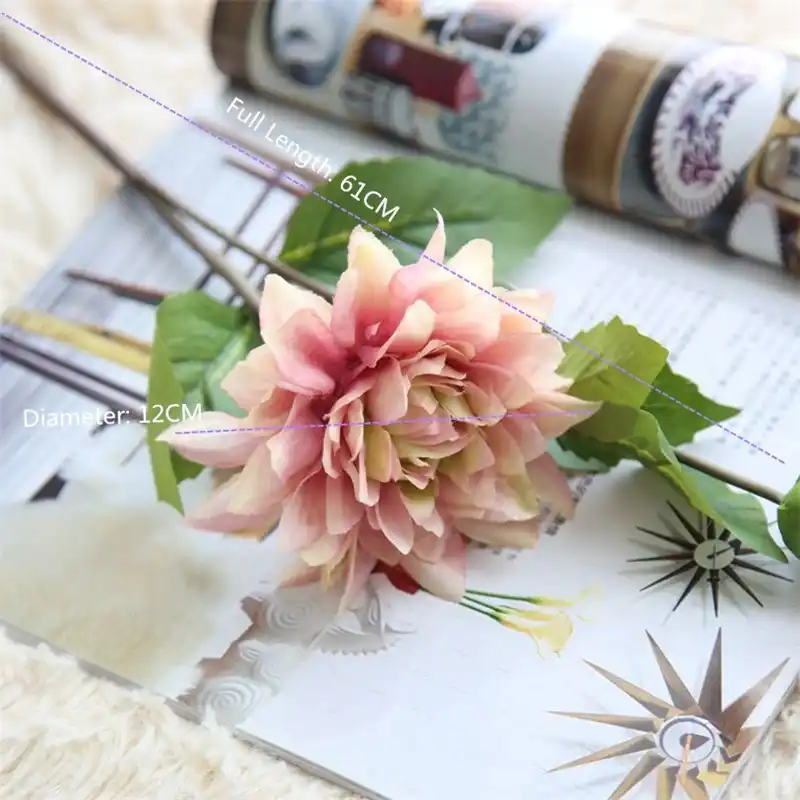 6 Pcs Kuning Buatan Dahlia Bunga Wedding Bouquet Bunga Palsu Rumah Kantor Supermarket Pengaturan Meja Pernikahan Dekorasi Buatan Bunga Kering Aliexpress