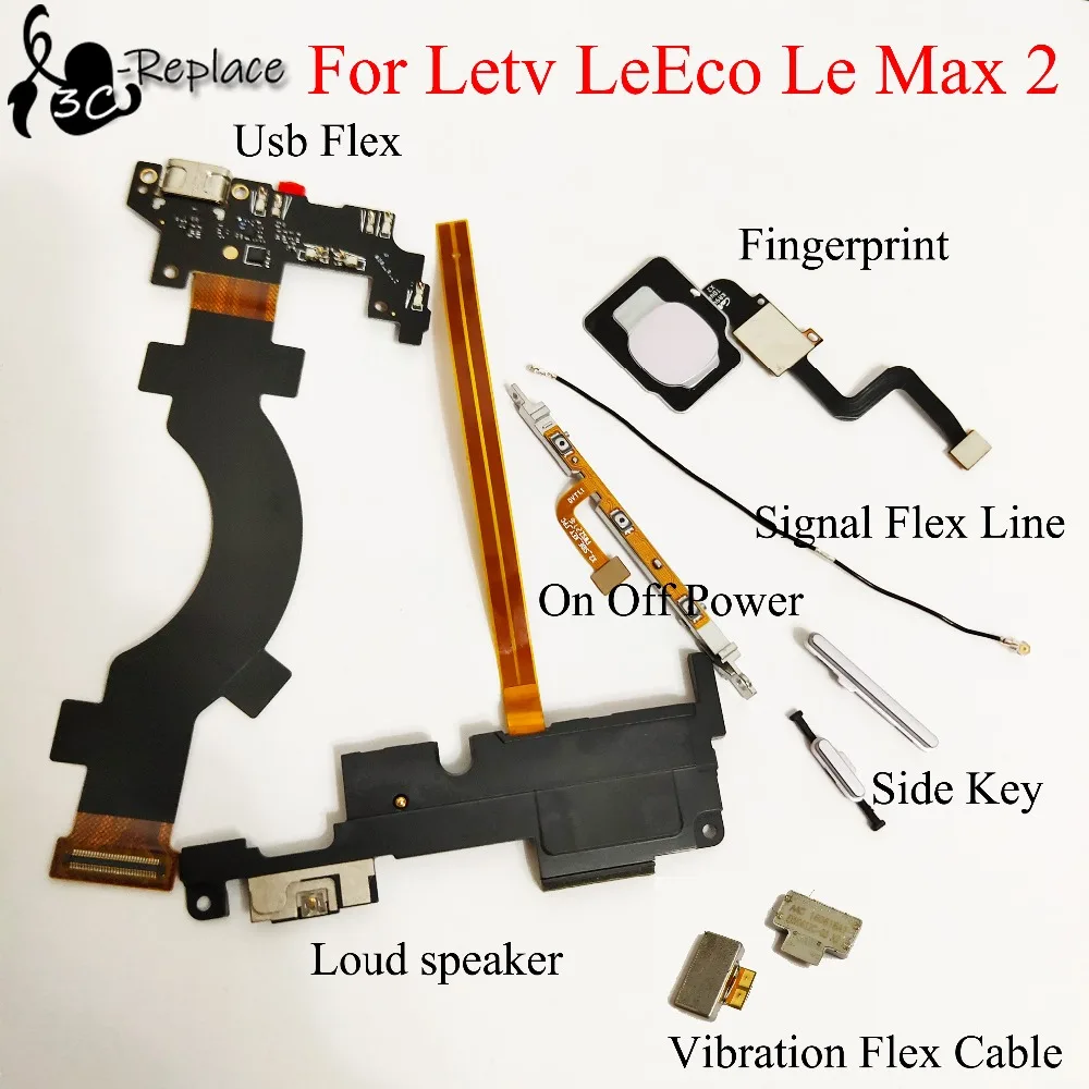 Для Letv LeEco Le Max 2 громкоговоритель Usb гибкий вкл/выкл кнопка питания клавиатура громкость Боковая клавиша сигнал гибкий провод Вибрация гибкий кабель