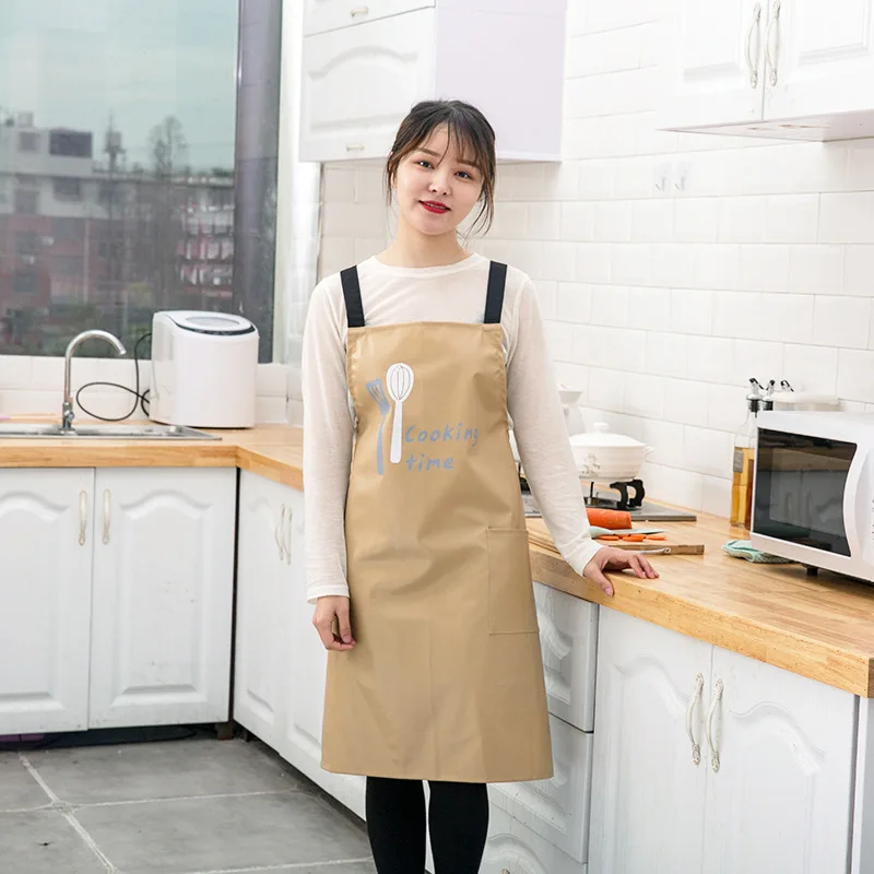 

Japanese Apron Kitchen Cooking Apron With Adjustable PU Leather + Cotton Strap Large Pockets Apron For Chef Barista Men Women