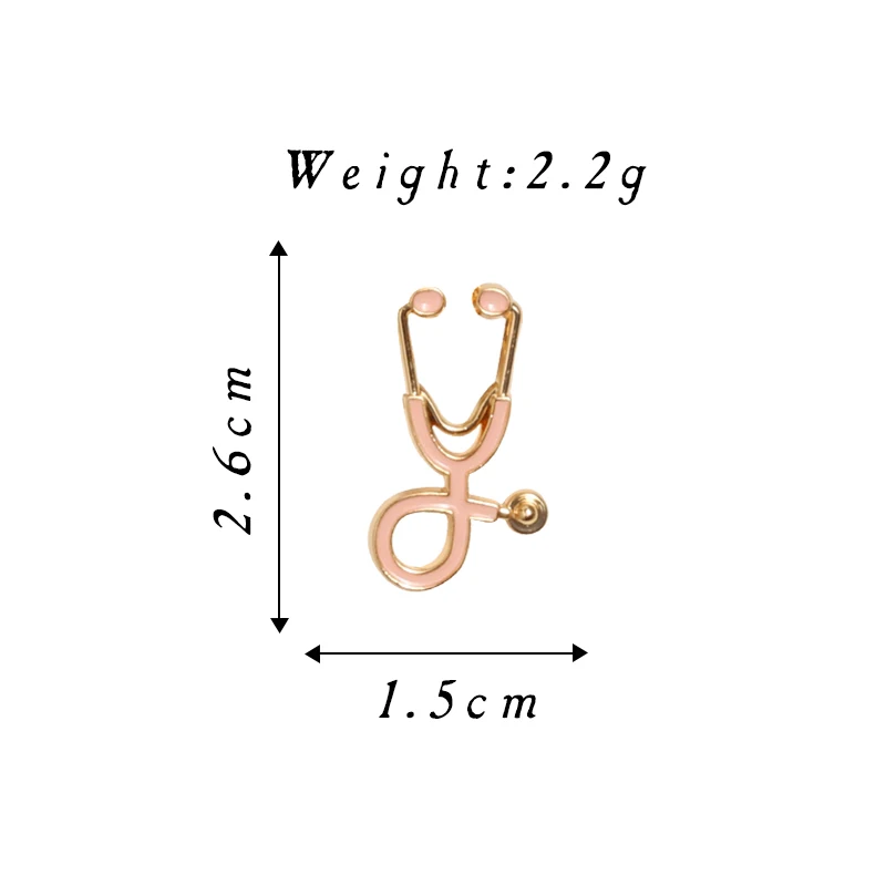 18 цветов, мини-стетоскоп, медицинская брошь, цветная эмалированная булавка, Золотая, серебряная, на лацкан, на кнопках, Значки для врача, медсестры, ювелирное изделие, подарок