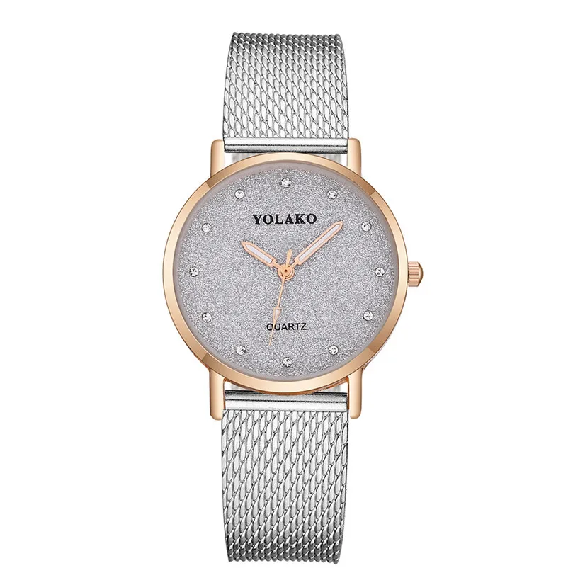Fashion Women's Watches Simple casual watches Steel Mesh Band Alloy Analog Quartz Round Wrist Watch clock Reloj mujer Y27 (11)