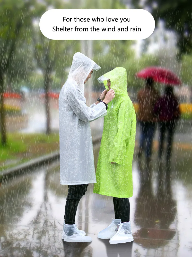 Прозрачный капюшон на пуговицах плащ Wo Для мужчин t дождевик непроницаемый Для мужчин плащи Водонепроницаемый костюм для верховой езды, против дождя пончо и Накидки