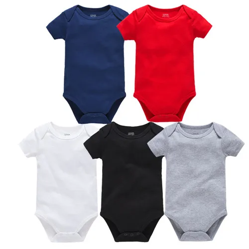 3PCS/lot 5PCS/lot 7PCS/lot 8PCS/lot Baby Boy Girl Clothes Short Sleeve Cotton Solid Baby Jumpsuit roupa de bebes Unisex Bodysuit - Цвет: DX5color