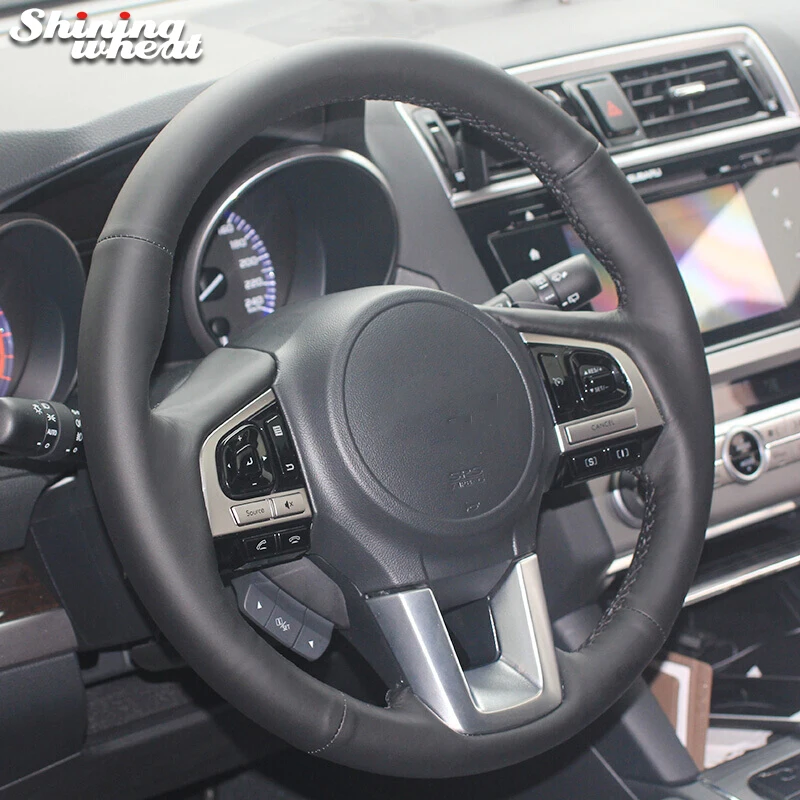 Bannis Black Leather Car Steering Wheel Cover For Subaru Legacy 2016