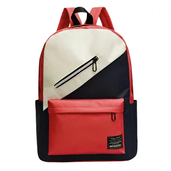 

Maison Fabre 2019 Fashion Couple Nylon School Bag Backpack Hit Color Students Travel Shoulder Bag Casual Panelled Bag Ja28