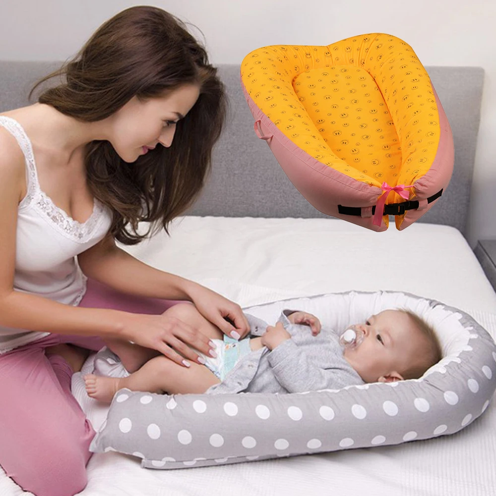

Portable Baby Bed Removable Infant Nest Baby Crib Cotton Babynest Soft Children's Bed Cradle Outdoor Toddler Traveling Cradle