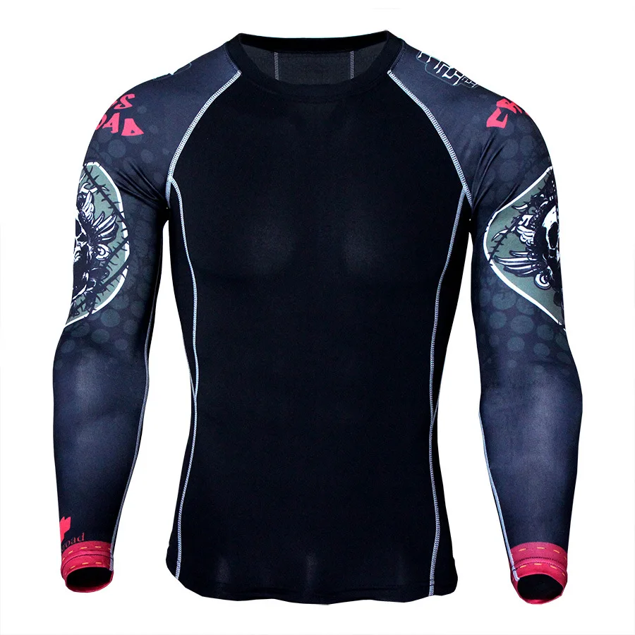 

2018 Men's T-shirt running elastic training compression sports quick-drying clothes