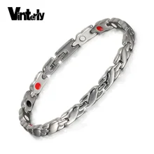 Магнитные браслеты Vinterly Energy для женщин, браслет из нержавеющей стали, женские браслеты с подвесками, женские минималистичные ювелирные изделия