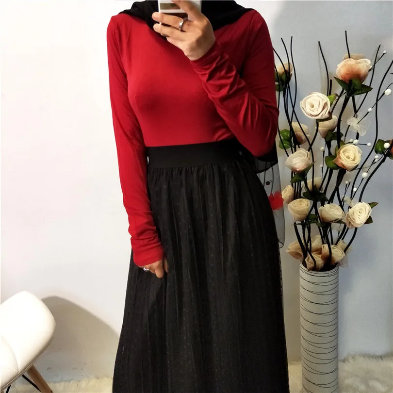

women's muslim shirt Womens Fashion Plus Size Gradient Color O-Neck Long Sleeve Topsplus size Blouse Women's Clothing