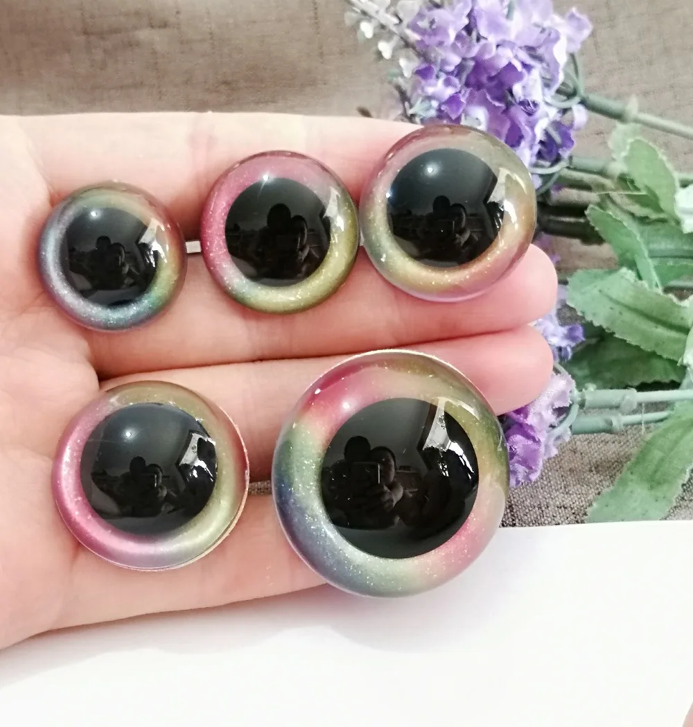 High Quality 48pcs 3D Glitter Plush Plastic Safety Eyes For Toys