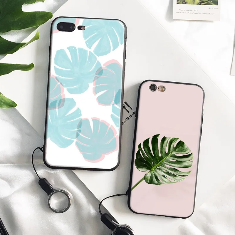 

Tropical leaves Palm Leaf Tpu Soft Silicone Phone Case Cover Shell For Apple IPhone 6 6s 6Plus 6sPlus 7 8 7Plus 8Plus X 10