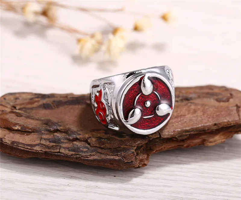 

Anime Naruto Sharingan Akatsuki Rings Metal Jewelry Accessories Cosplay Toys