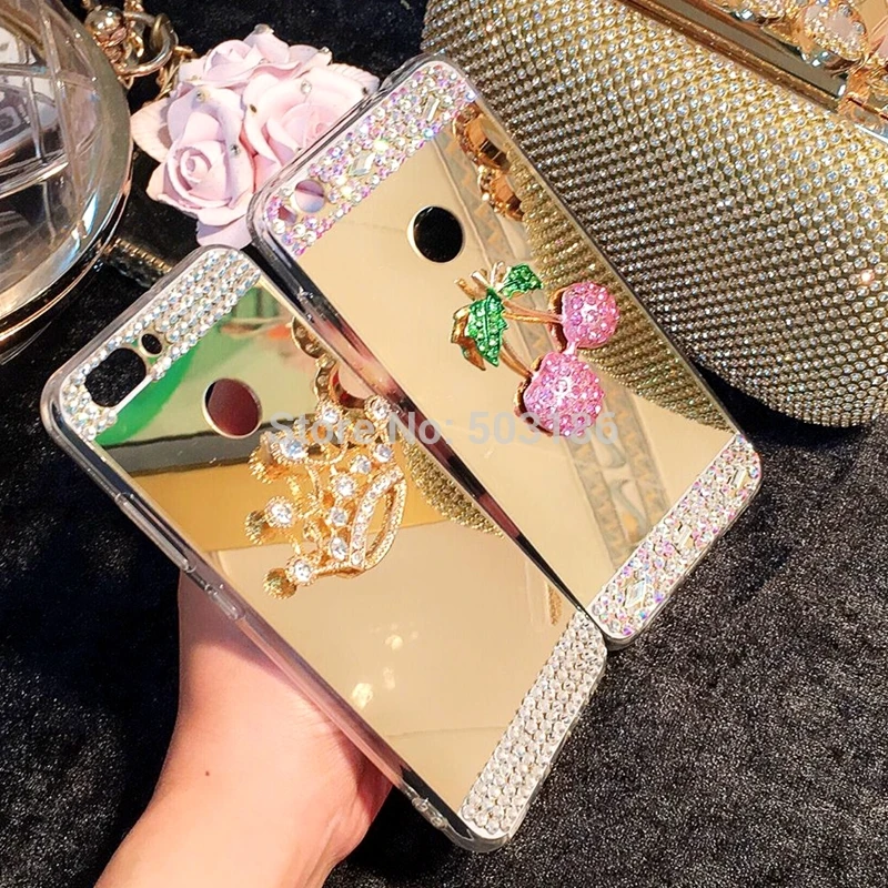 

For Huawei Honor 8 8X 9 10 lite 6C Pro 7C 7X 7A 8A 6A Y5 Y6 II Y7 Prime Y9 2018 P Smart 2019 Rhinestone Diamond Mirror Soft case