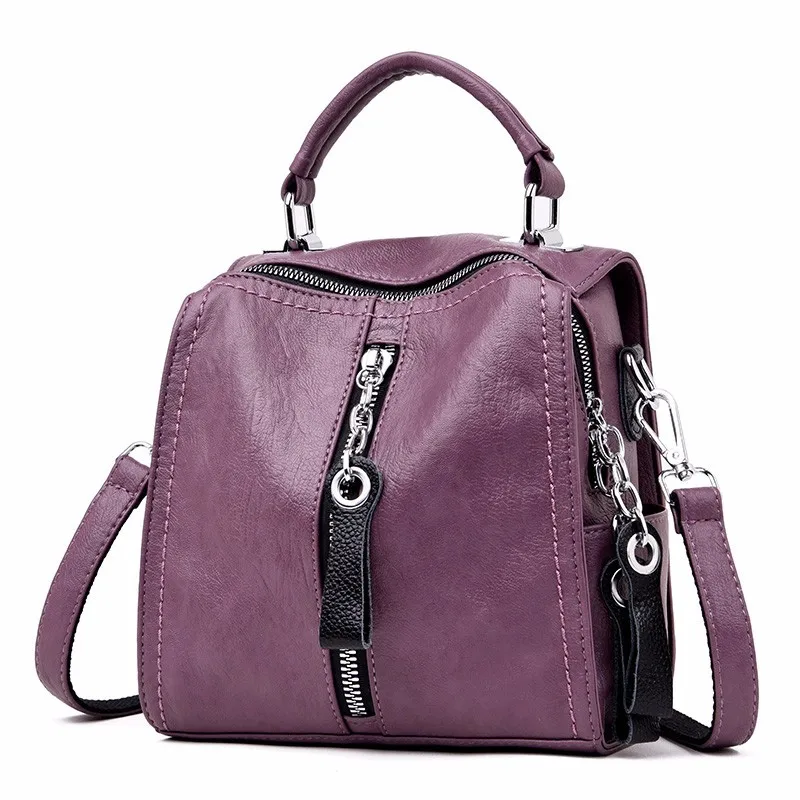 Женские рюкзаки, высокое качество, Sac A Dos Femme, женский рюкзак с кисточками, винтажный рюкзак для путешествий, Одноцветный, повседневный рюкзак для девочек - Цвет: Purple