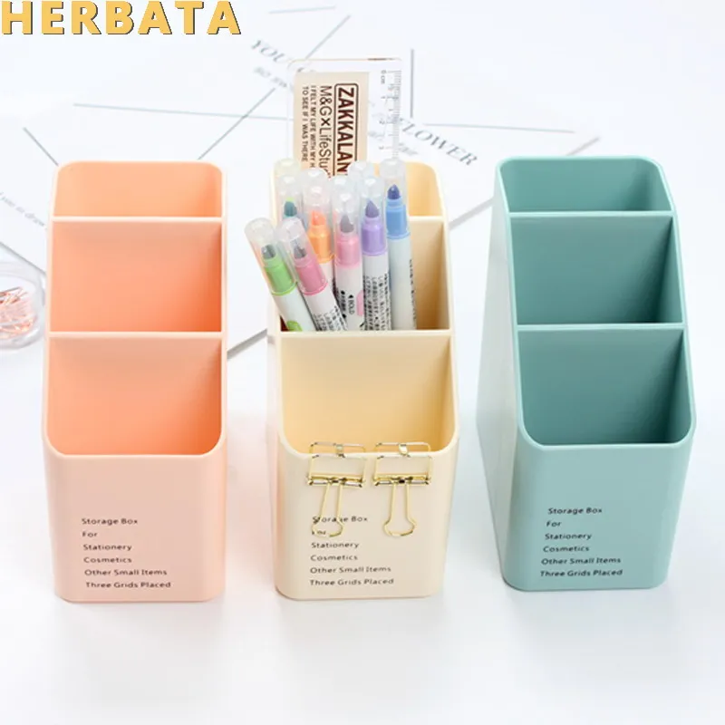  1PC Multi-function Plastic PP Desktop Storage Box Case 4 Grid Sub-grid Make up Cosmetic Holder Desk