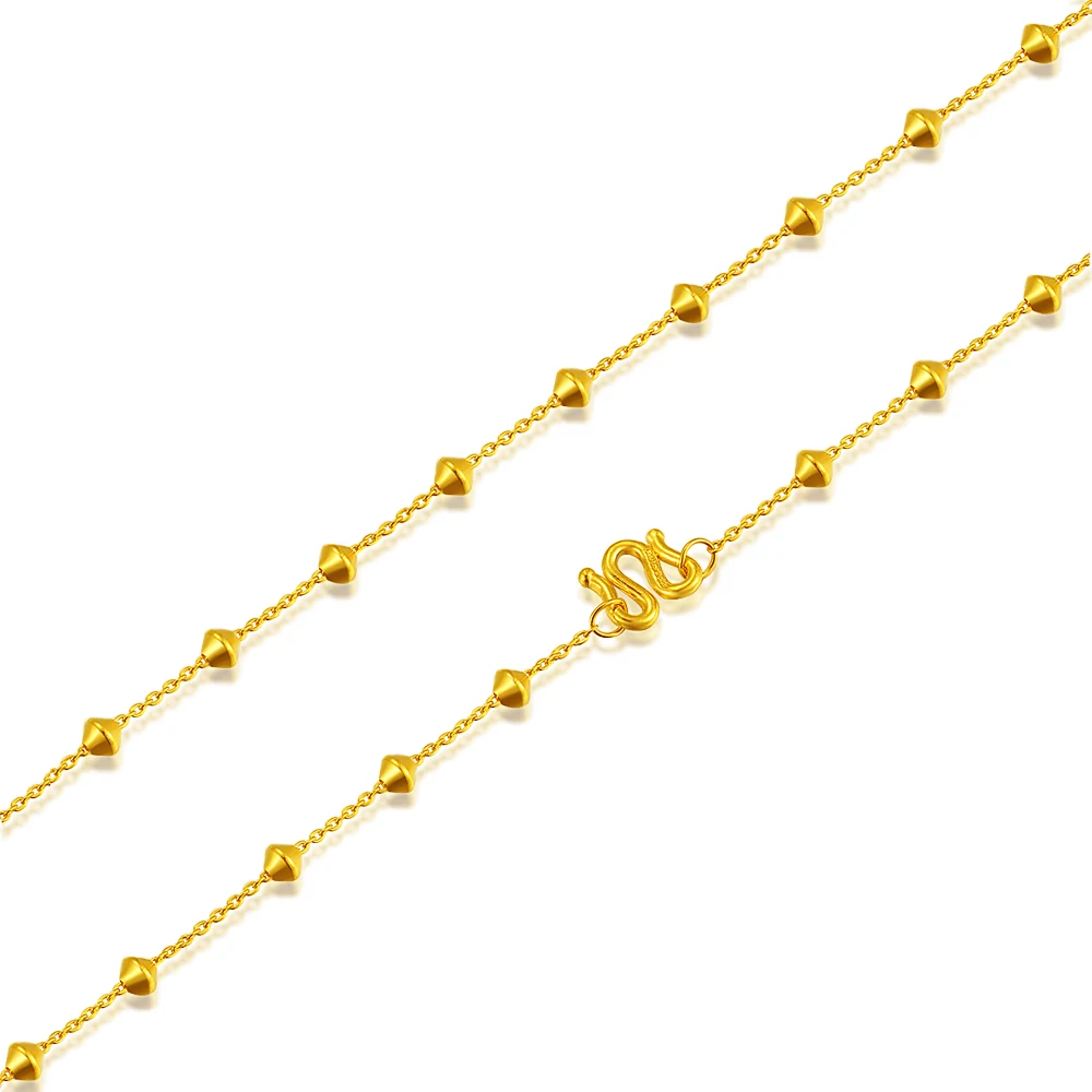 ZZZ 24kPure Gold бисером интервал простые Новые ожерелья Простые и классические