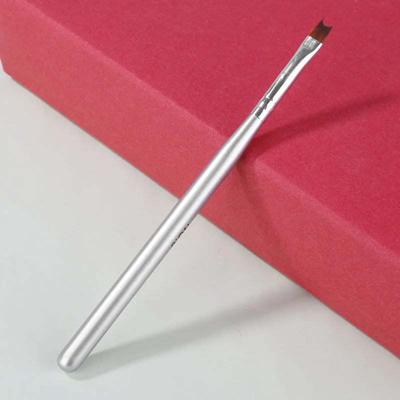 Профессиональный французский маникюр Кисть для ногтей Серебряная ручка в форме полумесяца акриловая живопись для точек Ручка Маникюр дизайн ногтей инструмент