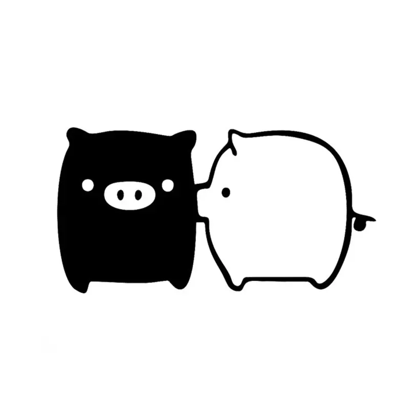 

Cute Pig Car Sticker Cartoon Black White Window Funny Tuning Decor Personalized Wrap for Cars Styling Auto Detailing Products